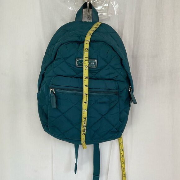 Marc Jacobs Quilted Nylon Backpack Deep Teal Blue - Picture 5 of 13